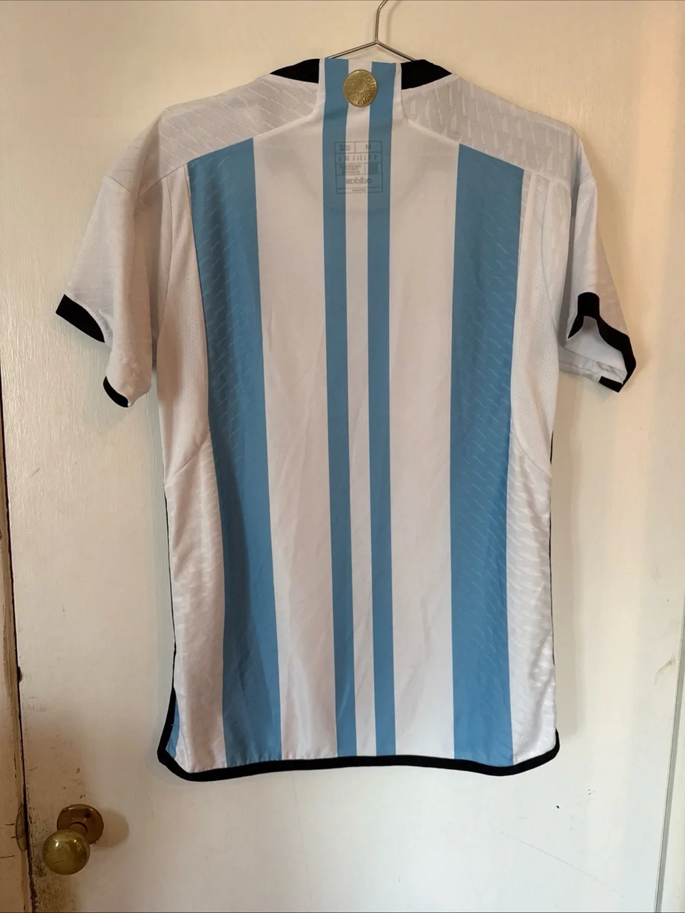 Adidas Argentina Jersey World Cup 2022 Home Soccer Shirt Slim Blue/White Men Med